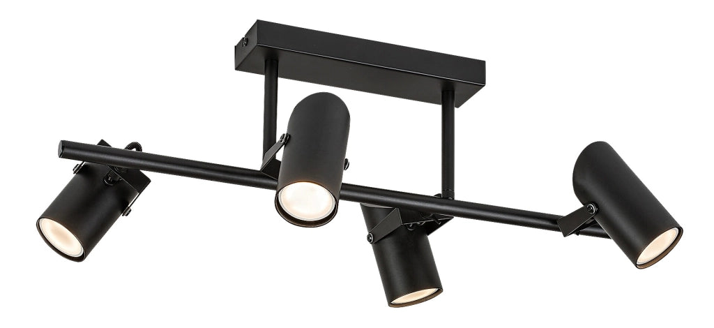 Plafoniera nera 4 faretti orientabili GU10 Rabalux