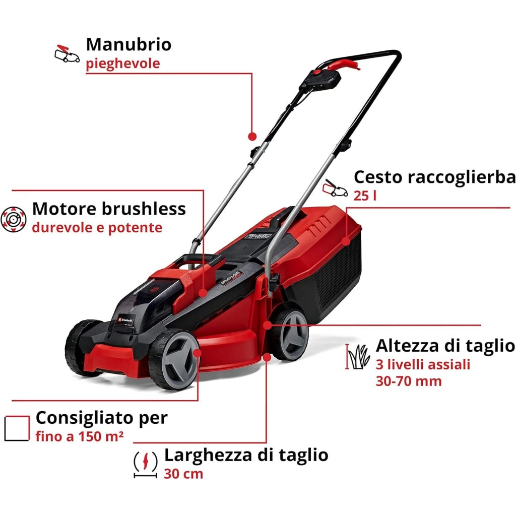 Einhell TAGLIAERBA A BATTERIA GE-CM 18/30 LI 3AH
