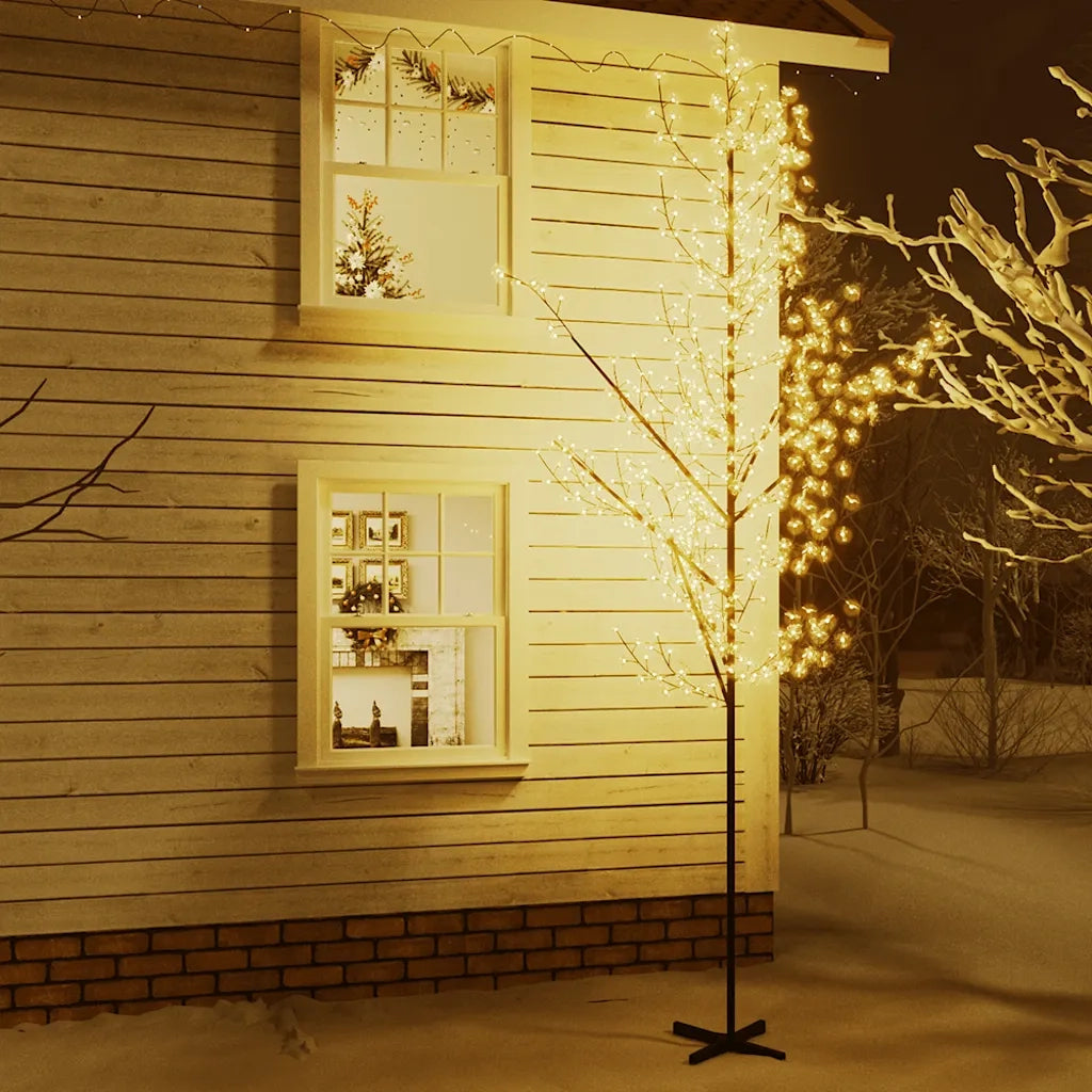Albero di Ciliegio con 672 LED Bianco Caldo 400 cm 345135
