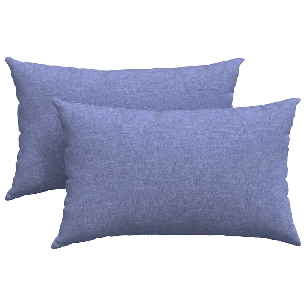 Cuscini da Divano 2 pz-Set di 2 Cuscini per Sofa Blu jeans 50 x 30 cm Tessuto