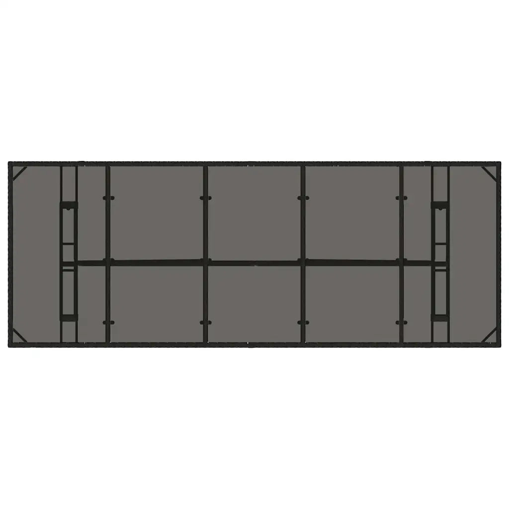 Set da Pranzo per Giardino 9 pcs Nero polyrattan 3365414
