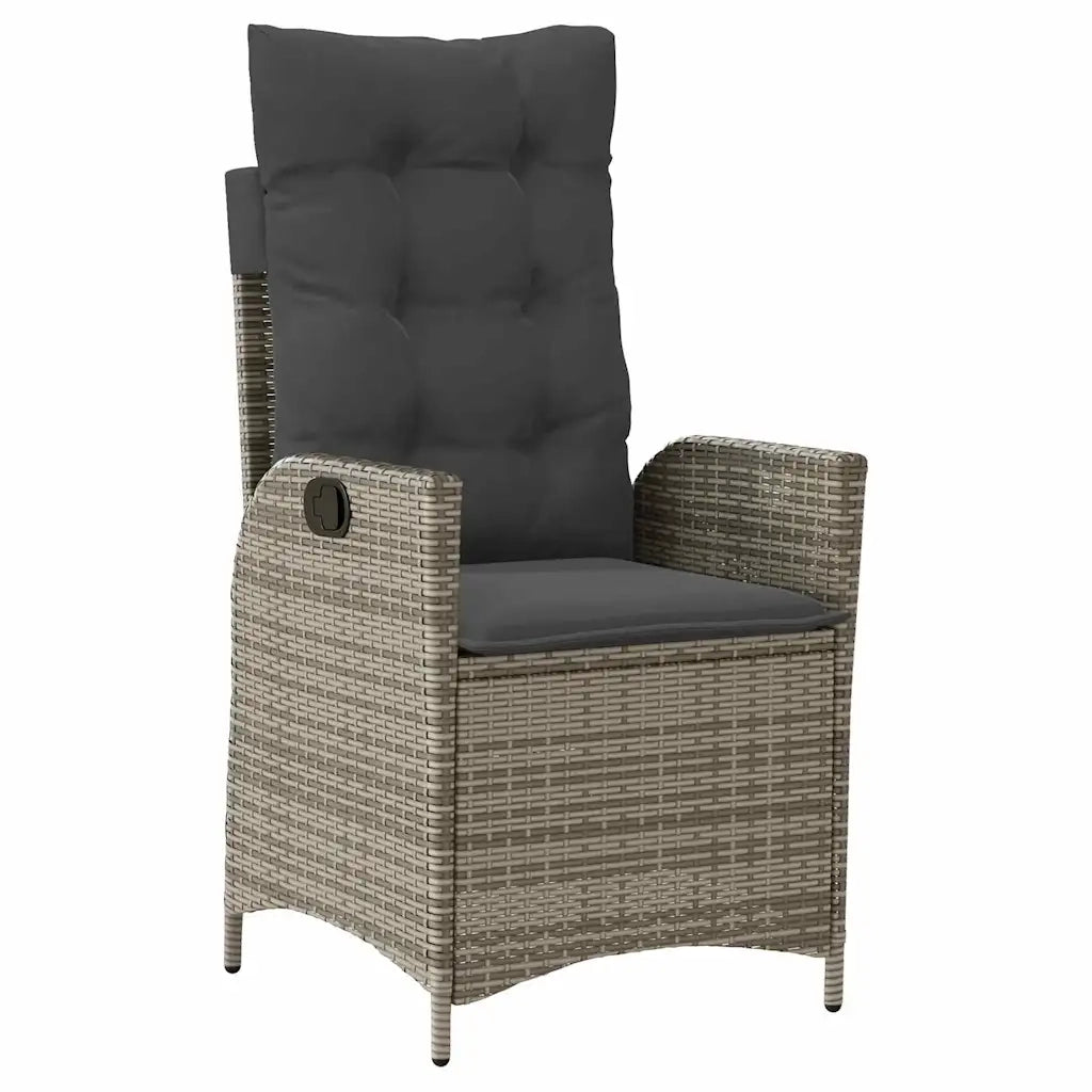 Set da Pranzo per Giardino con cuscino 9 pcs Grigio polyrattan 3380504