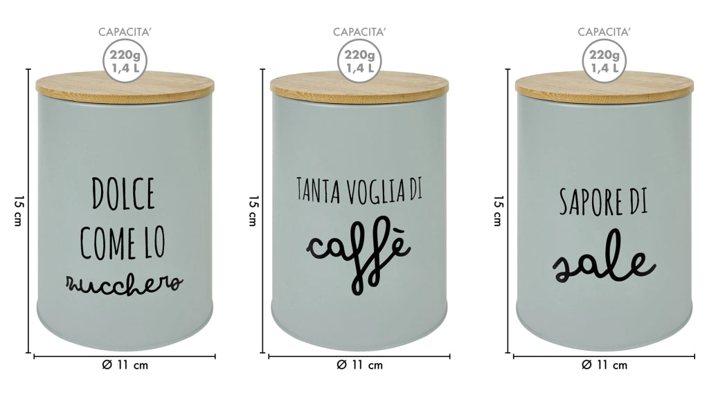 Contenitori Certificati Contatto Alimentare Contenitore Sale Zucchero Caffè Moderne Scritte Barattolo Con Coperchio Ermetico Legno Bambù Dispenser Organizzatori Alimenti Spezie Salvia