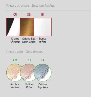 APPLIQUE CROMO VETRO PICCOLO AMBRA 1191CR-AT-AM