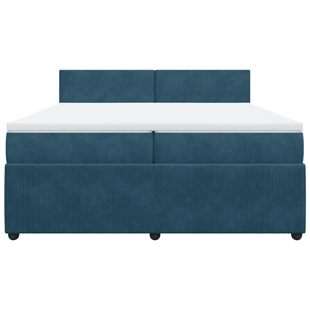 Giroletto a Molle con Materasso Blu 200x200 cm in Velluto 3287828