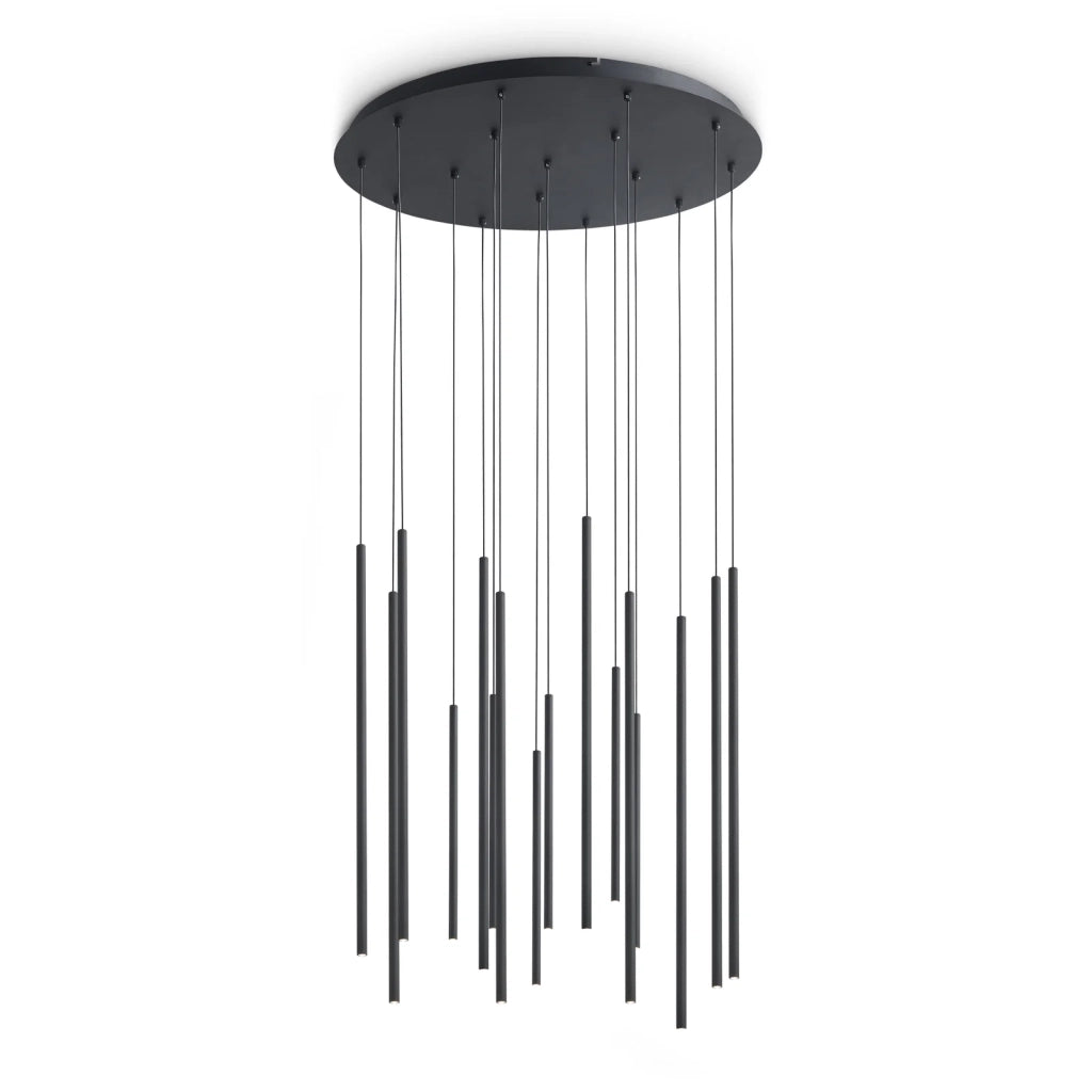 Lampada Da Terra Look 16 Luci Led Integrato Nero