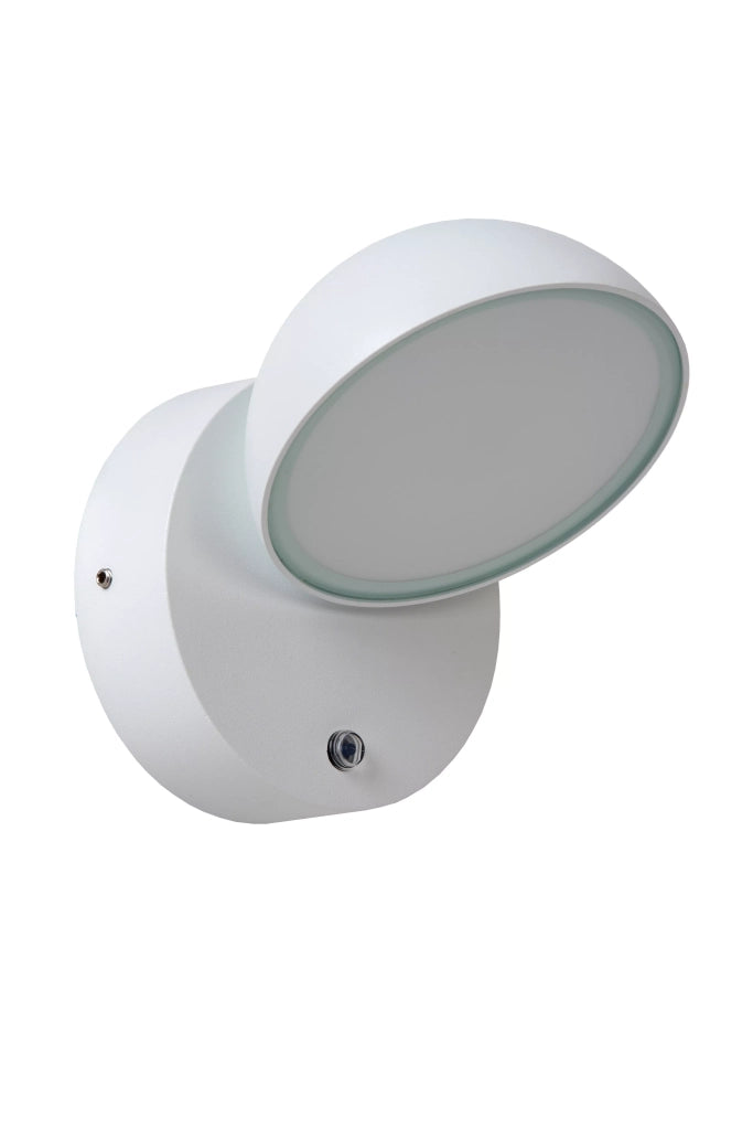 Applique esterno orientabile bianca con sensore crepusc. LED 12W