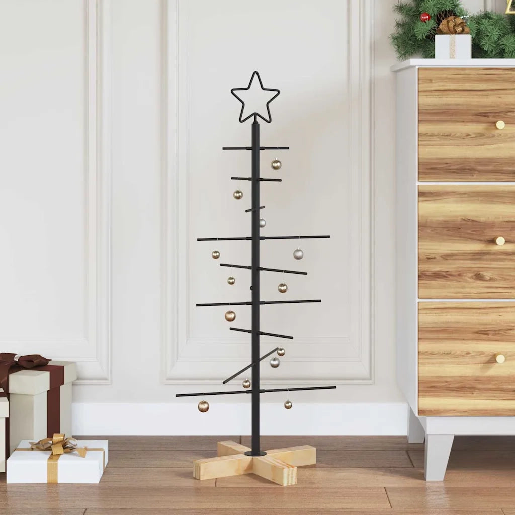 Albero di Natale in metallo con supporto Nero 89 cm 42019176