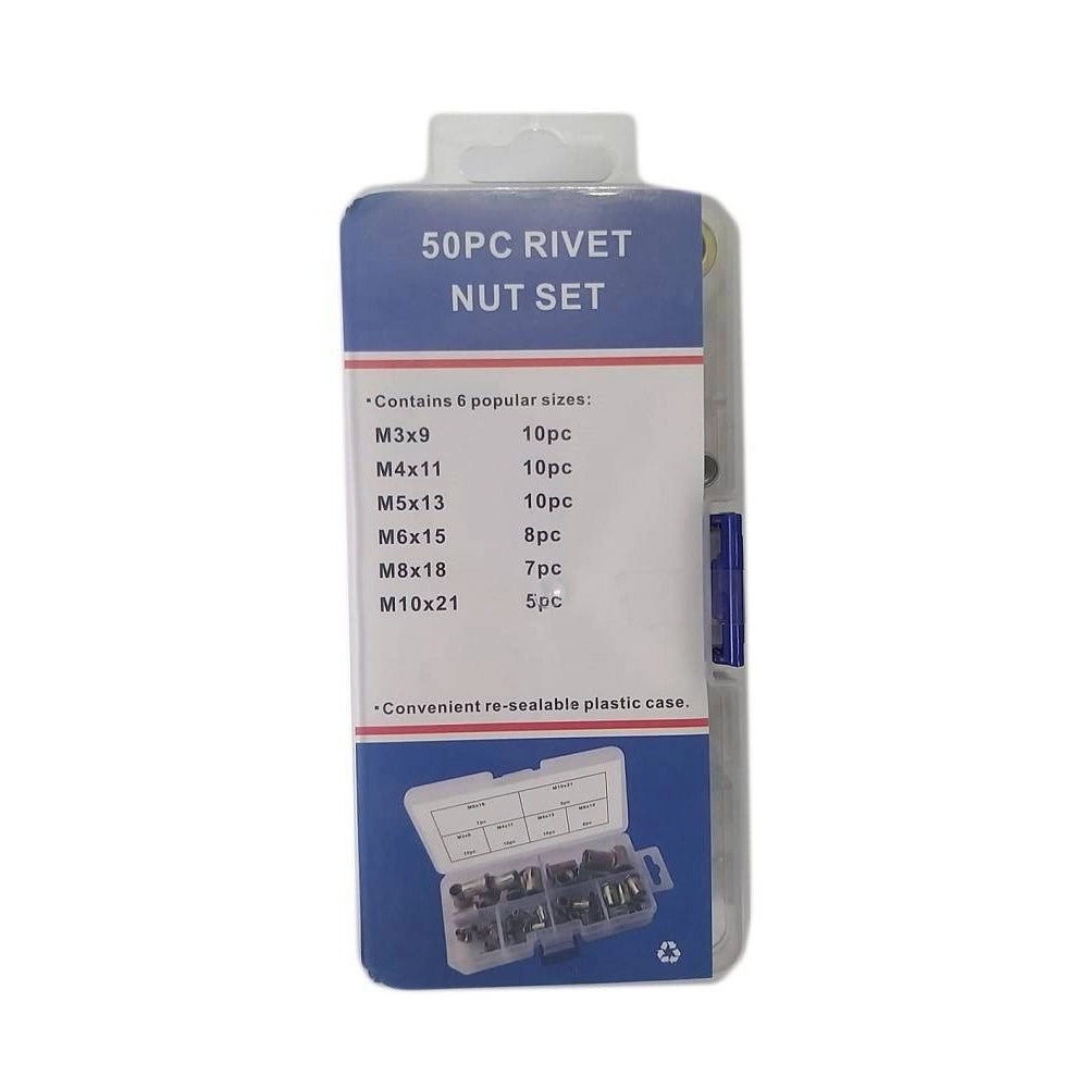 Trade Shop - Set 50 Pz Rivetti Borchie Filettati Per Rivettatrice In Rame M3 M4 M5 M6 M8 M10 -