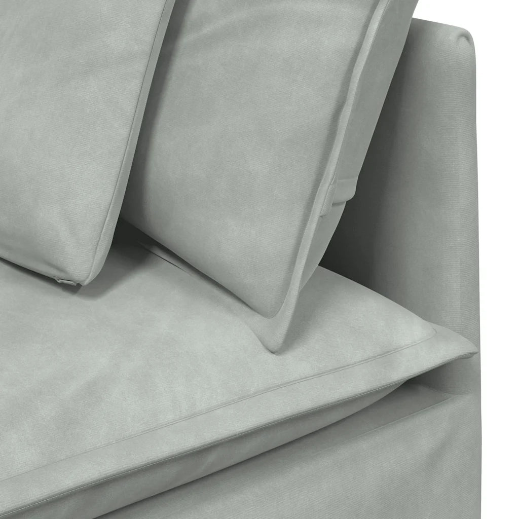 Modulo Angolare Divano Modulare con Cuscini Grigio Chiaro 100cm 4104459