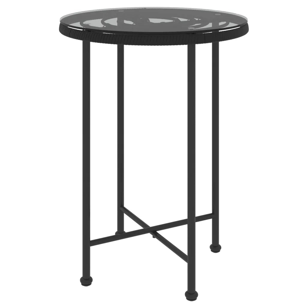 Set da Pranzo da Giardino 5 pz Nero in Polyrattan 3157840