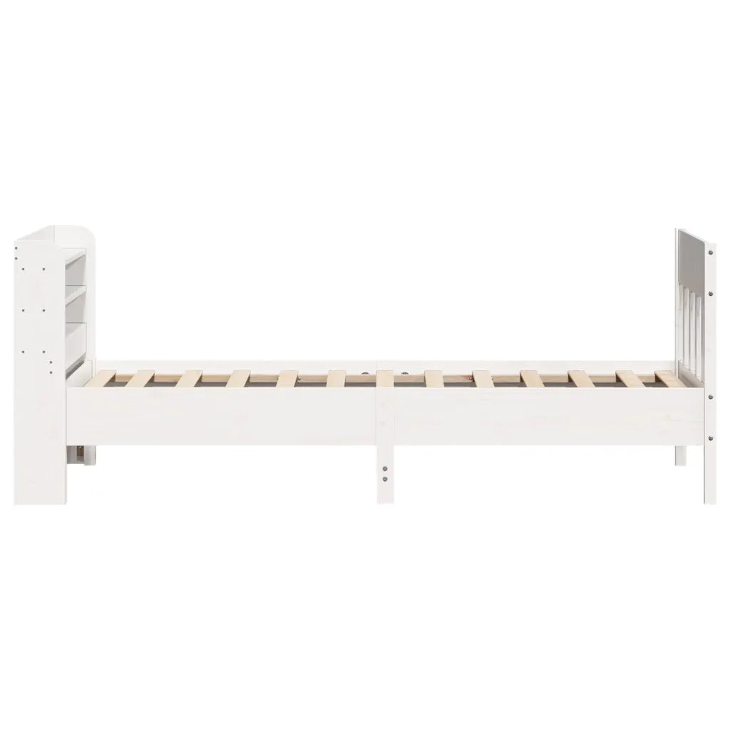 Giroletto senza Materasso Bianco 100x200 cm Legno Massello Pino