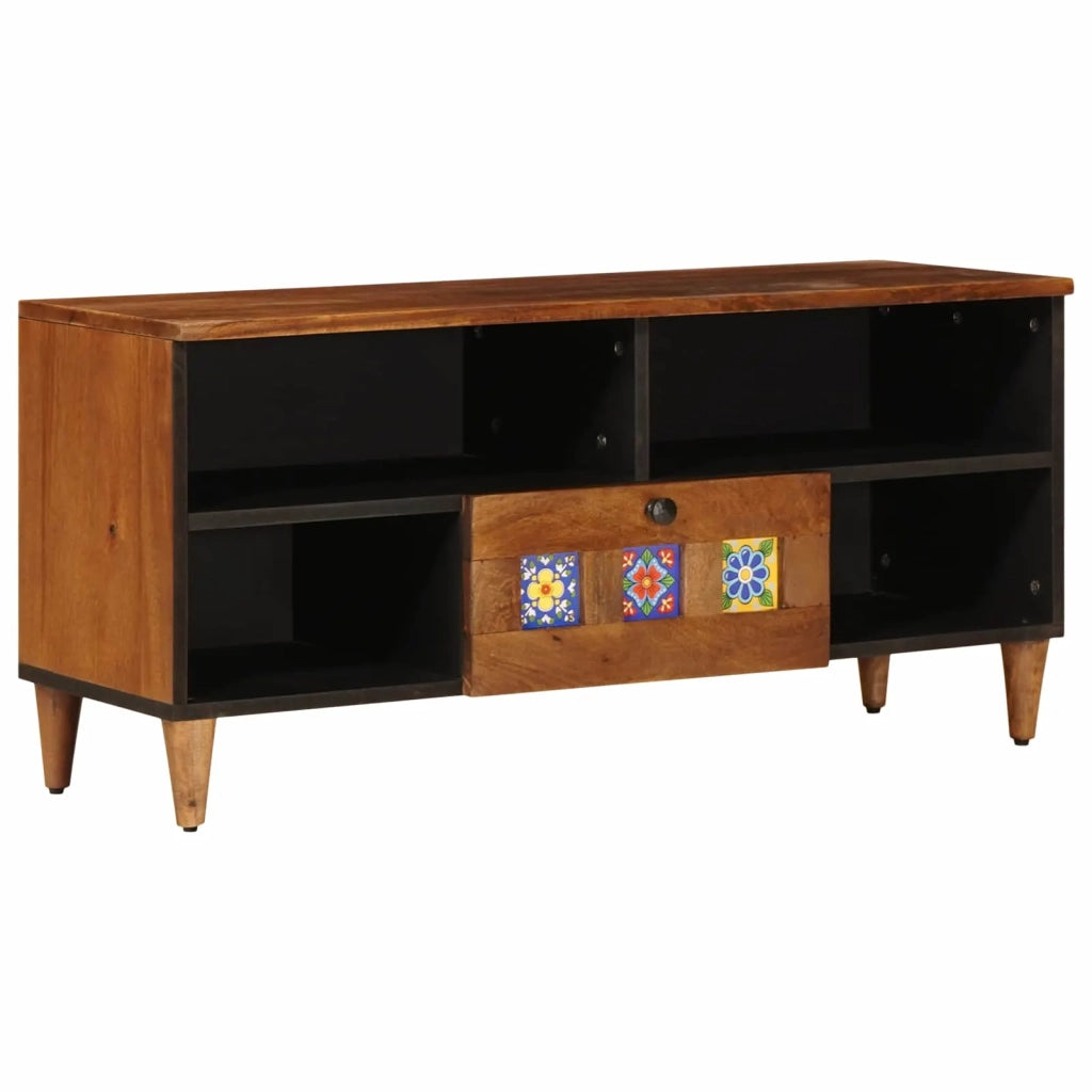 Mobile TV-Credenza per TV Noce 100 x 33 x 46 cm Legno di mango massello 312510