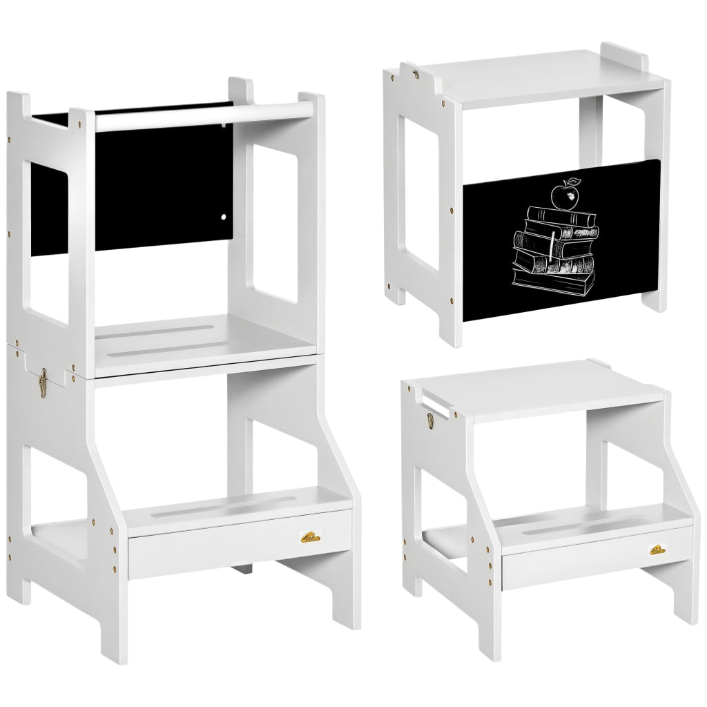 Torre apprendimento bambini convertibile scrivania con lavagna ¨C Xylo ¨C Grigio 42x44x86cm