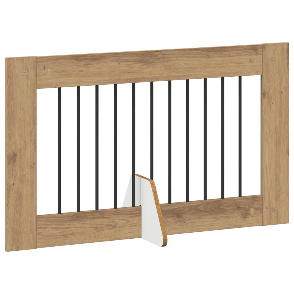 Cancello per cani pieghevole con supporti 2 pz 200,5 cm 892114
