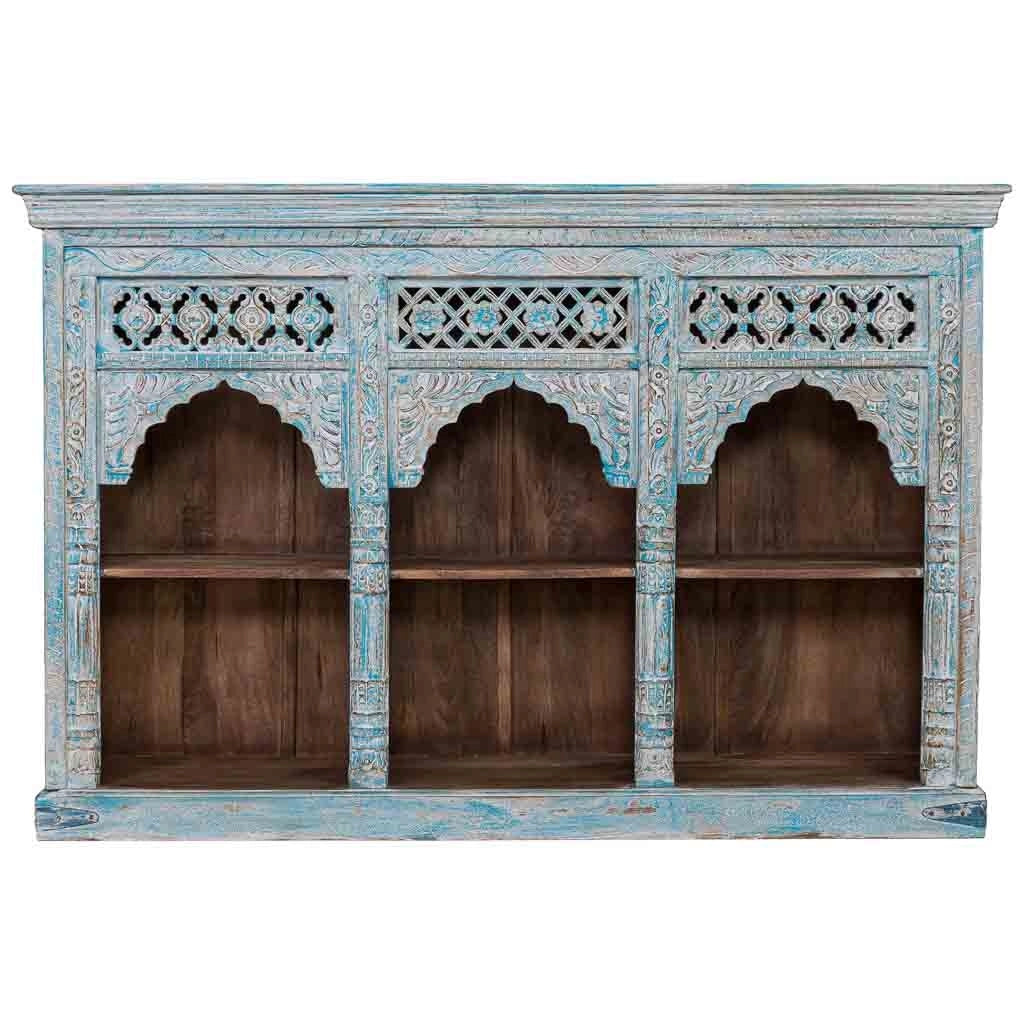 Credenza in legno blu 160x40x107 cm