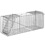 EasyComfort Gabbia Trappola per Animali Vivi Pieghevole in Acciaio, 81x26x34.5cm, Argento