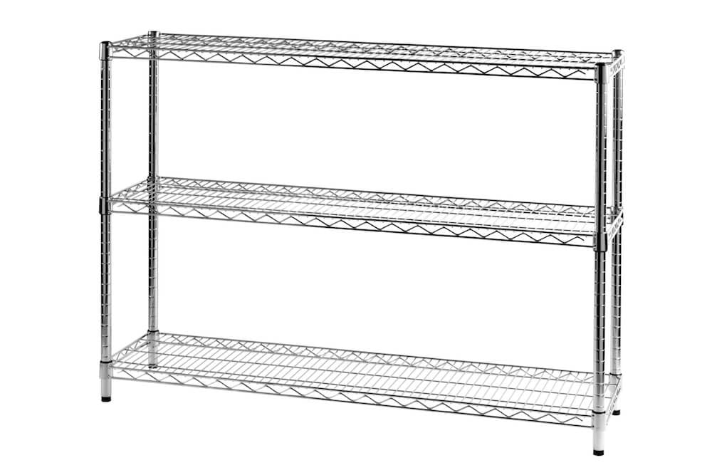 Scaffale 3 Ripiani 121x35x90 cm in Metallo Cromato Tosini