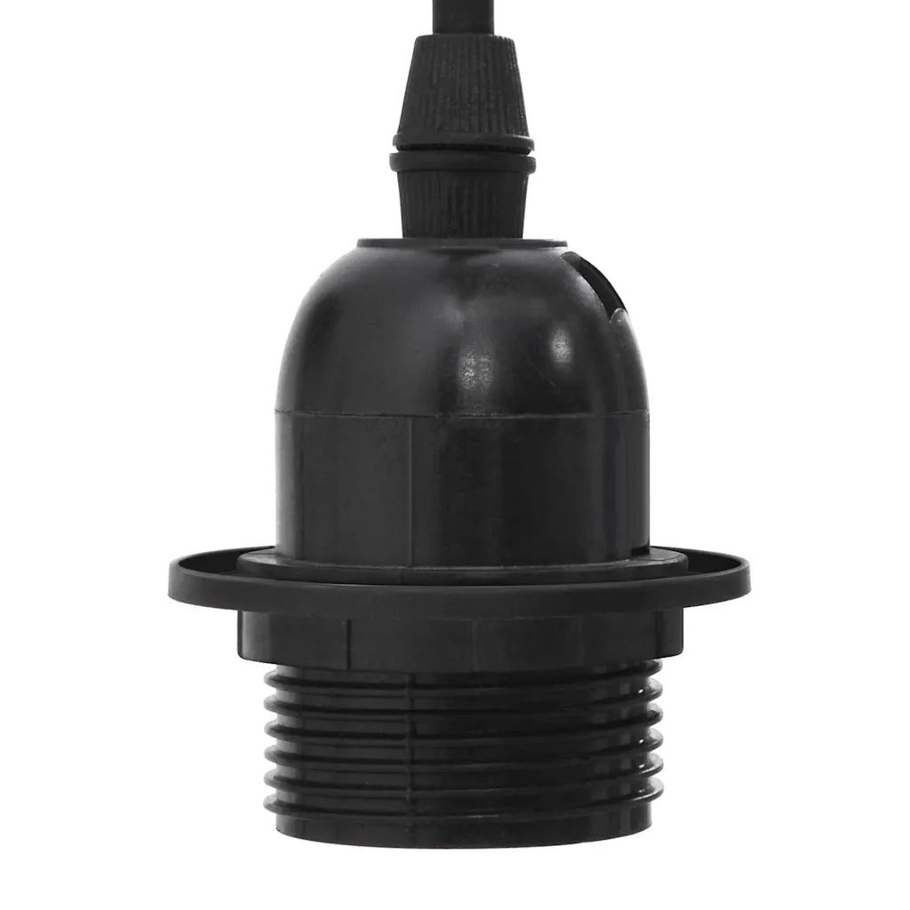 Lampada a Sospensione con 6 Portalampada E27 in Metallo Nero 4103455