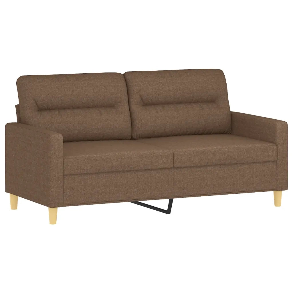 Set di Divani 2 pz con Cuscini Marrone in Tessuto 3201571