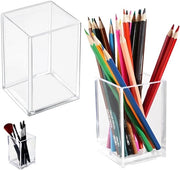 Organizzatore da Ufficio in Acrilato - 2 Pezzi - 7 x 7 x 10,5 cm - Resistentente ai Colpi