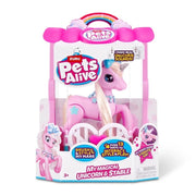 Unicorno Interattivo Luminoso Pets Alive My Magical Unicorn & Stable, Unicorno conluci e suoni,Zuru,Eta 3+
