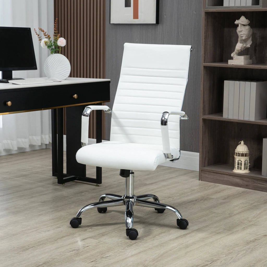 Sedia da Ufficio Girevole Regolabile con Braccioli ¨C Minimal ¨C Bianco 54x62x104-114 cm