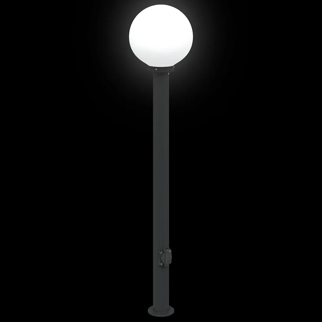 Lampada a paletto con presa di corrente 120 cm Nera IP44 4006121