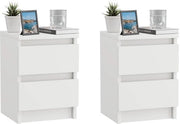 Set di 2 comodini - Bianco - Costruzione robusta