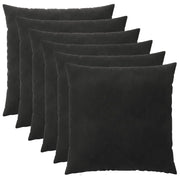 Federa 6 pcs HEERLEN Nero 60 x 60 cm Velluto 912560