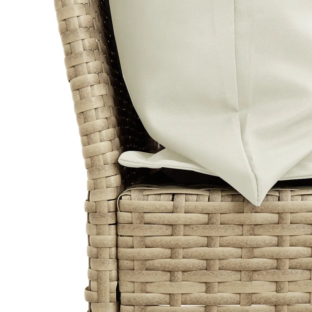 Divano da Giardino con Cuscini in Polyrattan Beige 4104125
