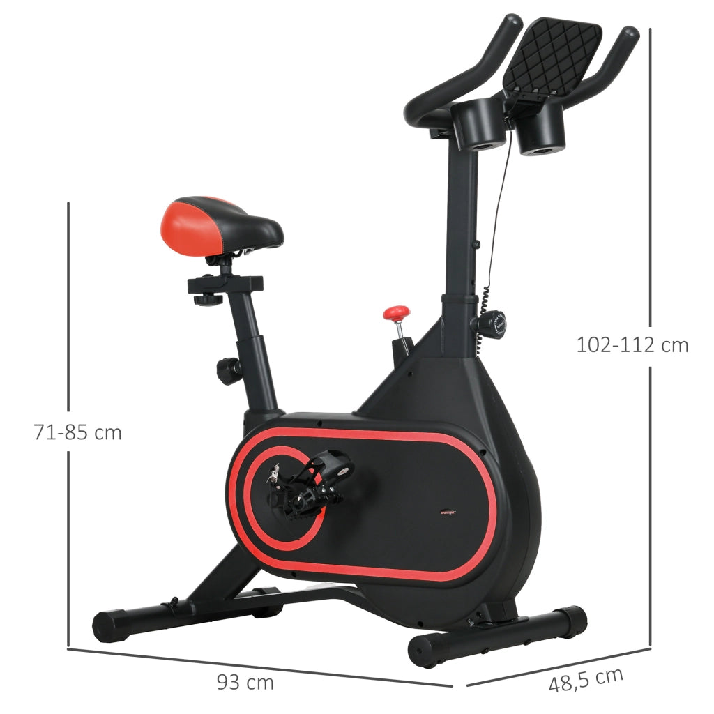 Bicicletta da camera con volano 4 kg ¨C Minimal ¨C Rosso e nero