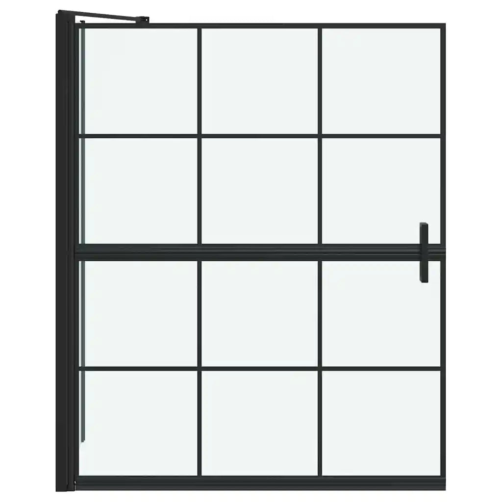 Schermo per Bagno e Doccia Nero e trasparente 100 x 68 x 128 cm 42018554