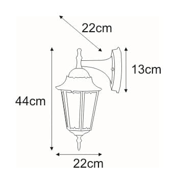 Applique esterno LOZANA K-5006A Down Kaja nero IP44 E27