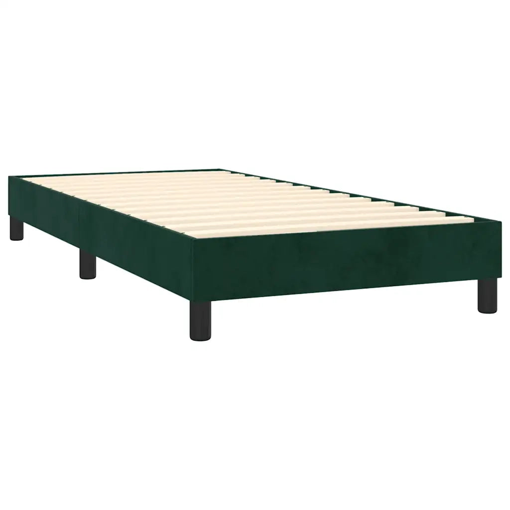 Giroletto a Molle con Materasso-Struttura Letto Verde Scuro 100x200 cm Velluto 750075