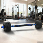 Set Manubri e Bilanciere 2-in-1 20 kg Nero e Blu 42023464