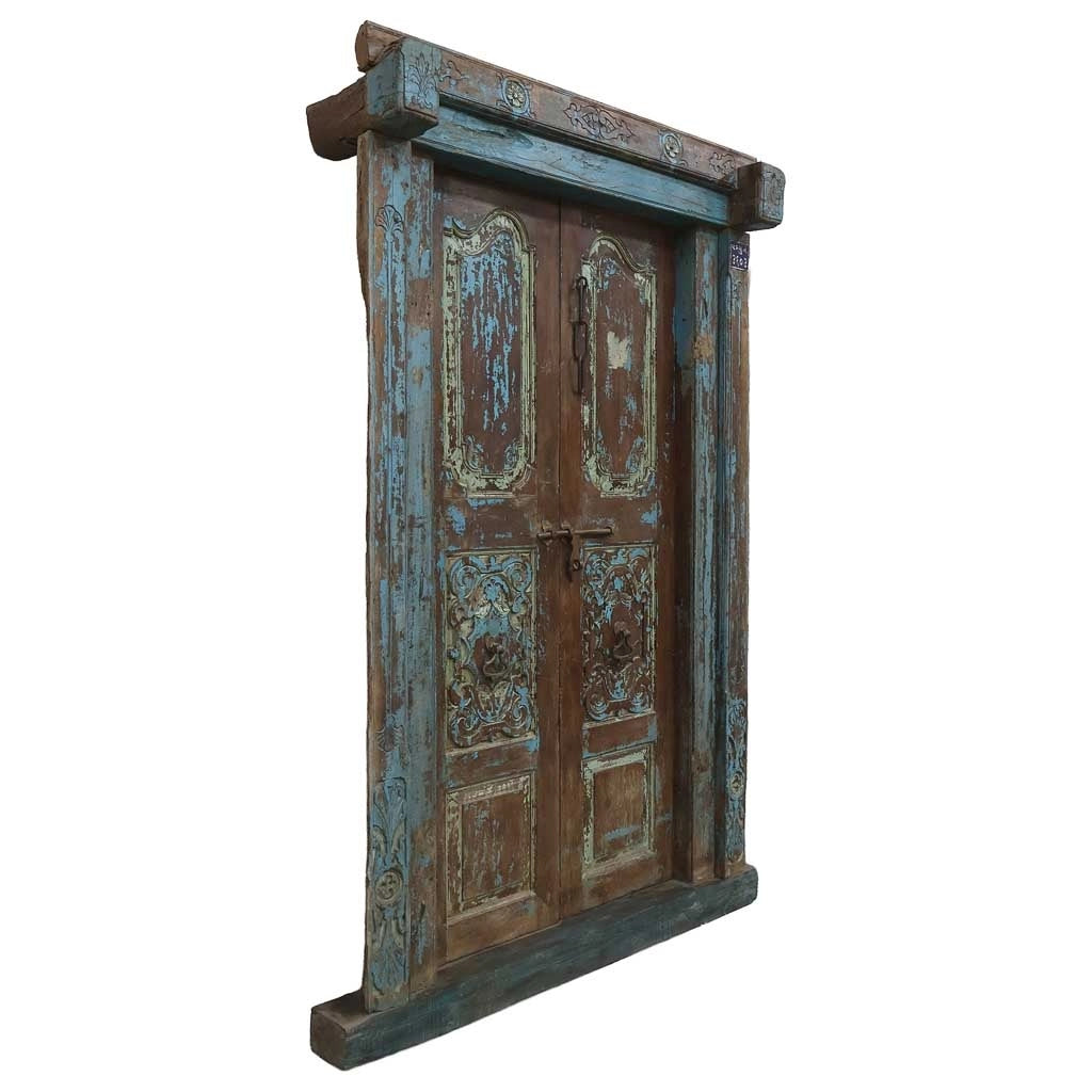 Porta in legno marrone 142x27x218h cm