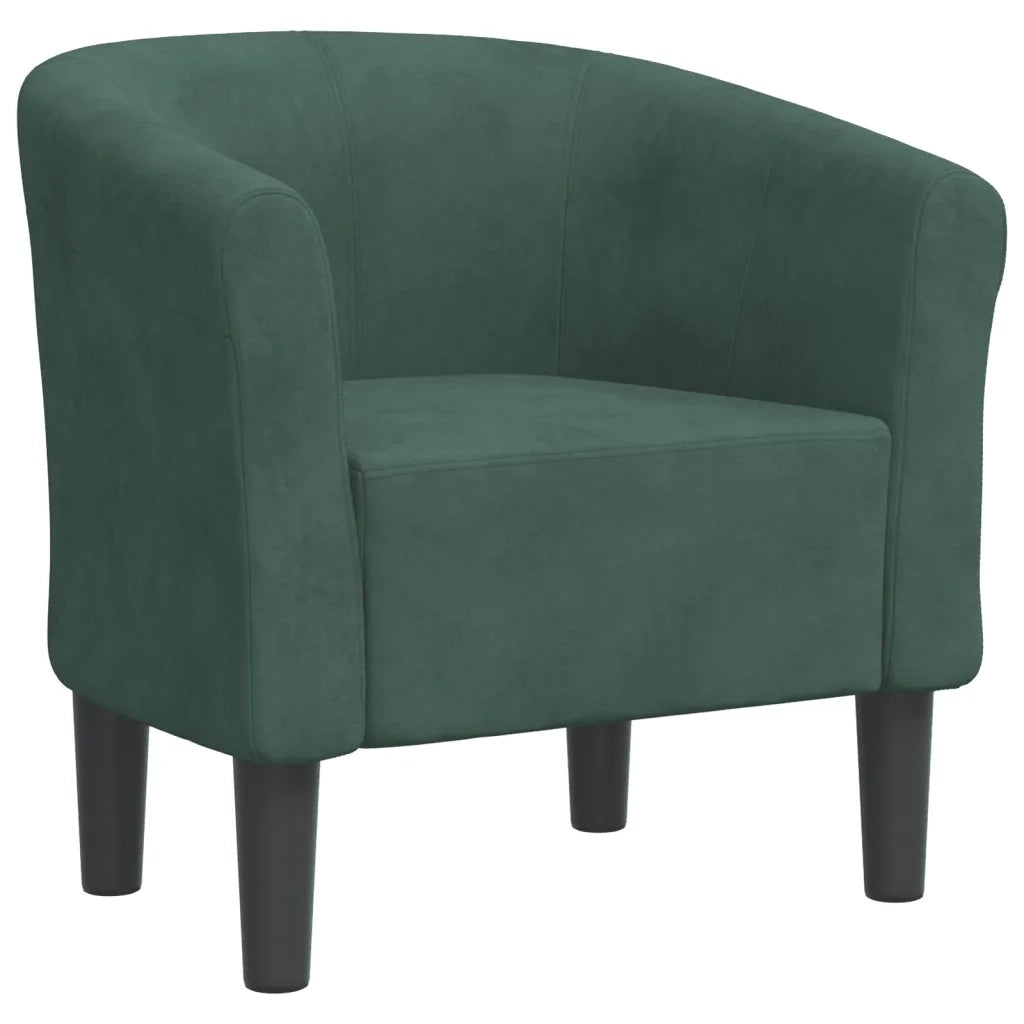 Poltrona Cabriolet Verde Scuro in Velluto 356444