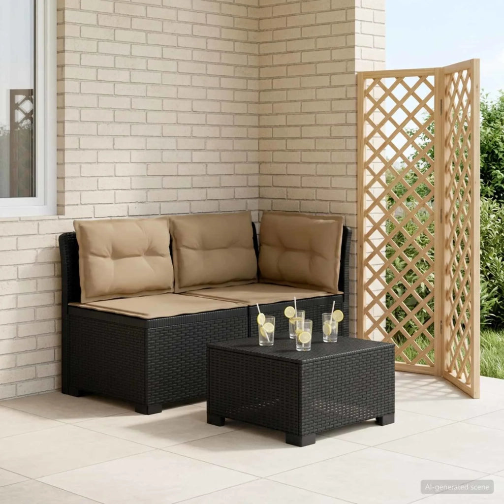 Divano da esterno-Divano da Giardino a 2 Posti con Cuscini Aspetto Rattan PP 892228