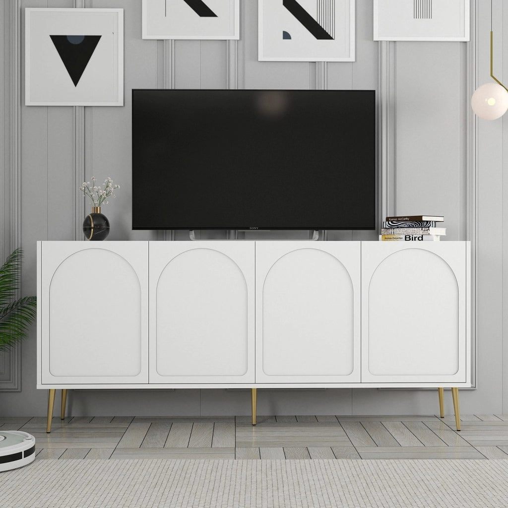 Madia Torno, Credenza 2 Ripiani, 180x35x80h cm Bianco
