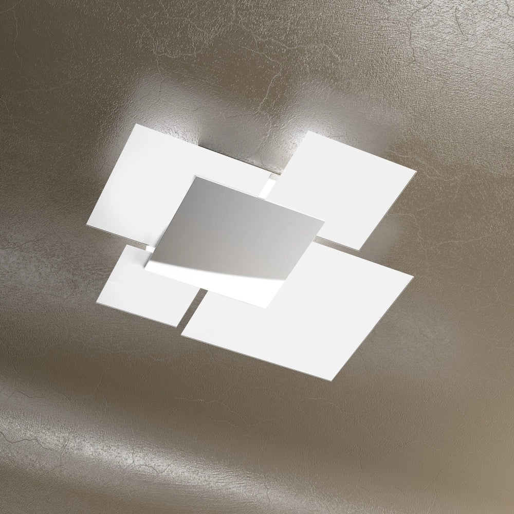Lampada da soffitto moderna 1088/70-BI Vetri Bianchi 4xE27