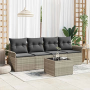 Set Divano da Giardino 5 pcs Grigio chiaro e grigio scuro