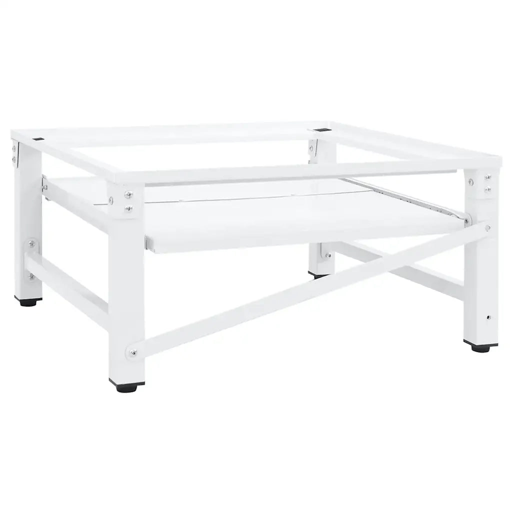 Supporto Lavatrice e Asciugatrice con Mensola Estraibile Bianco 4009873