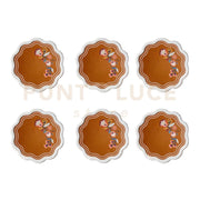 SET 6 SOTTOBICCHIERI ARMONIA IN CRISTALLO ACRILICO E ECOPELLE COLORE MARRONE