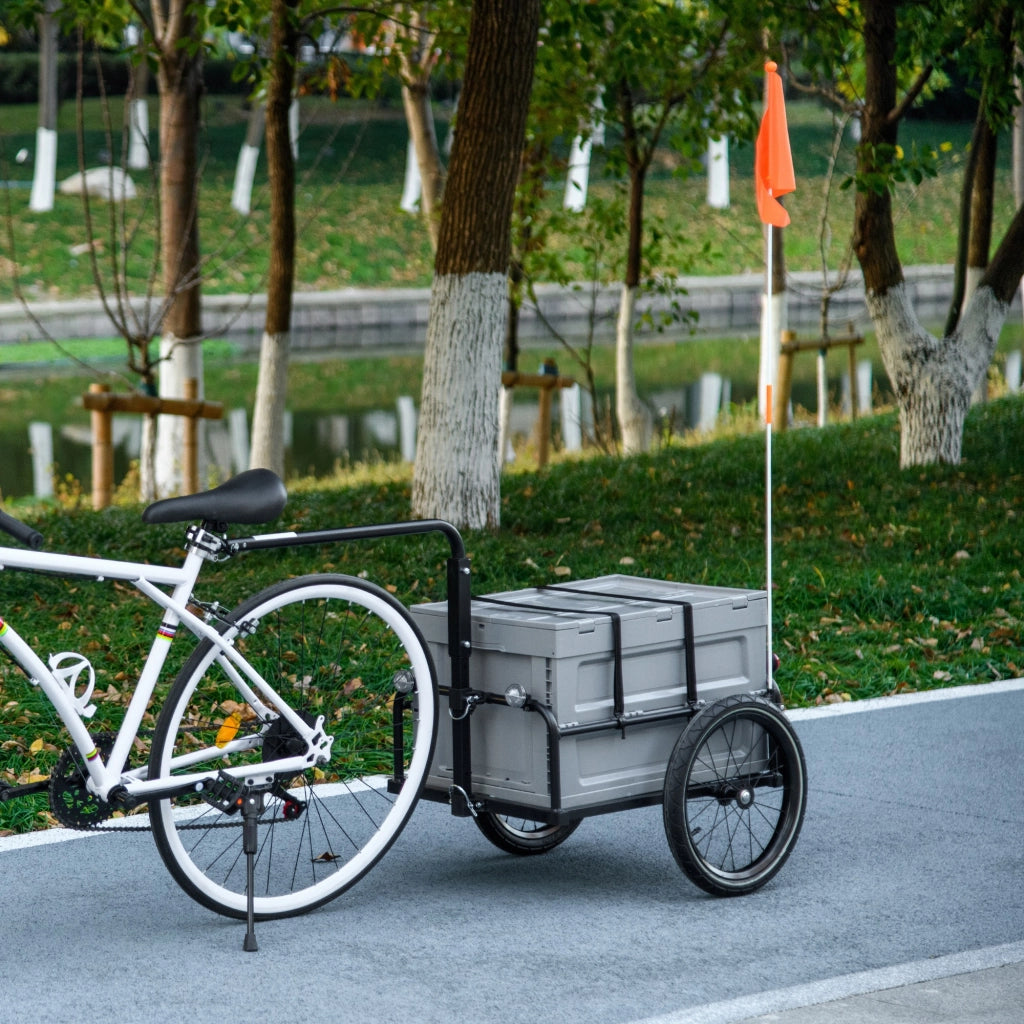 Rimorchio per bicicletta con cesto 65L ¨C Minimal ¨C grigio