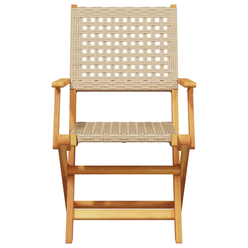 Set da Bistrot 3 pz Beige in Polyrattan e Legno Massello 3281852
