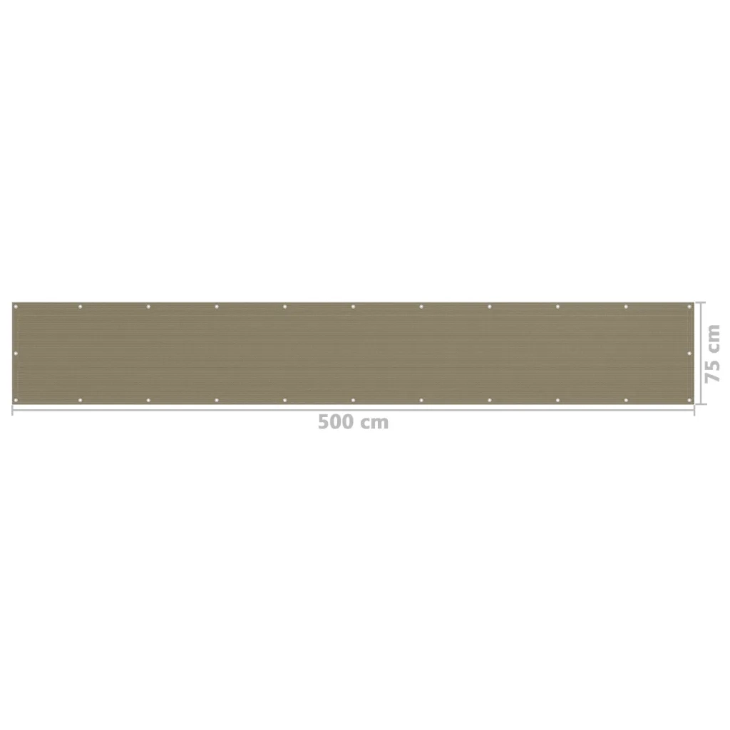 Paravento da Balcone Grigio Talpa 75x500 cm in HDPE 310958