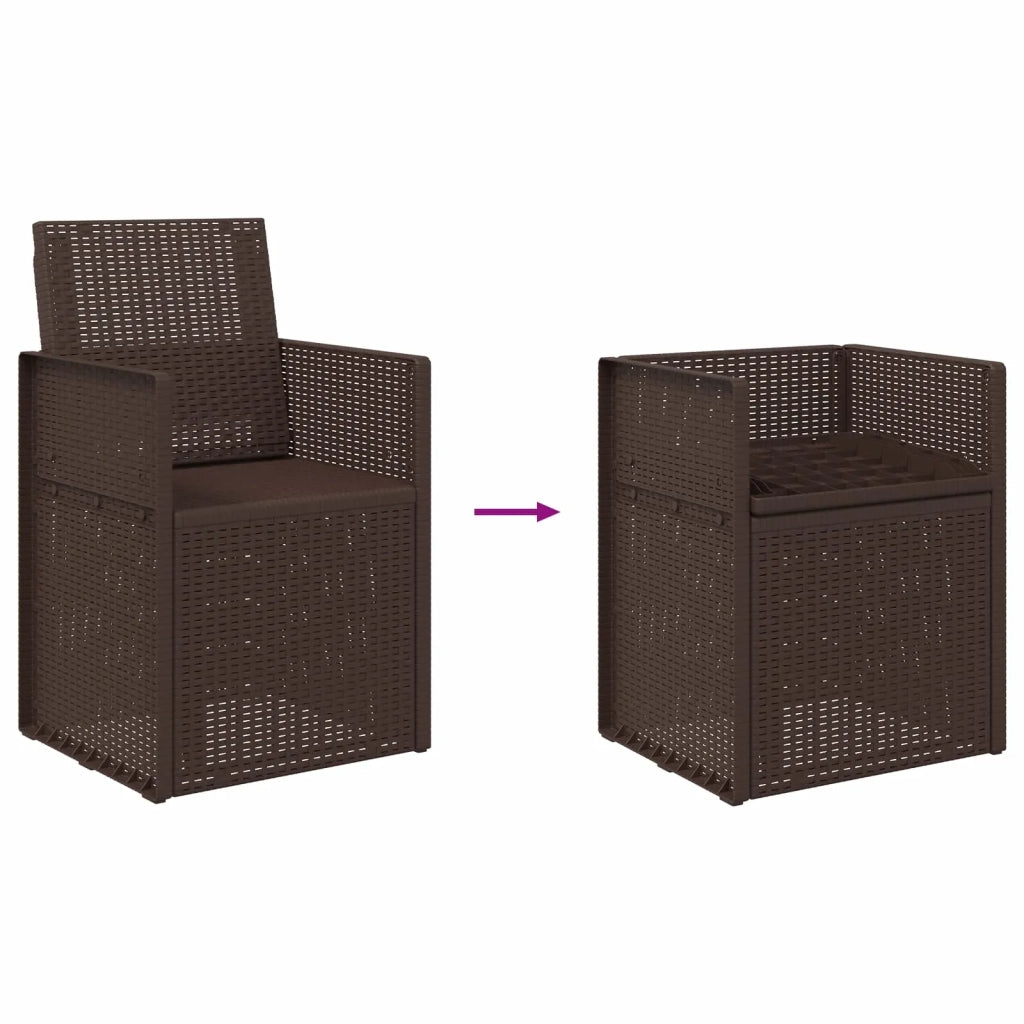 Sedie da pranzo da giardino 2 pcs Marrone PP 899962