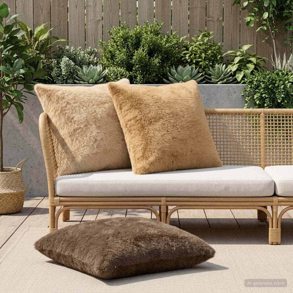 Federa 2 pz HEERLEN Marrone Chiaro 80 x 80 cm 913787