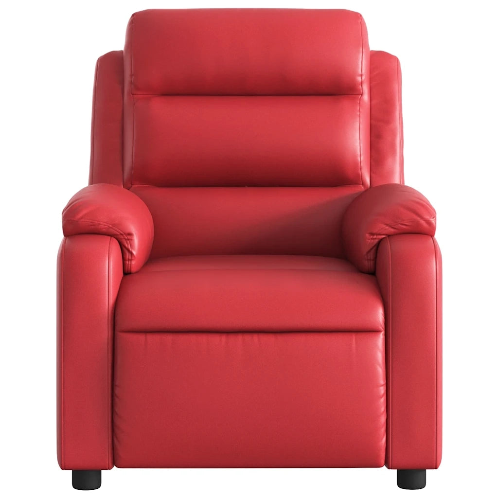 Poltrona Reclinabile Rossa in Similpelle 373491